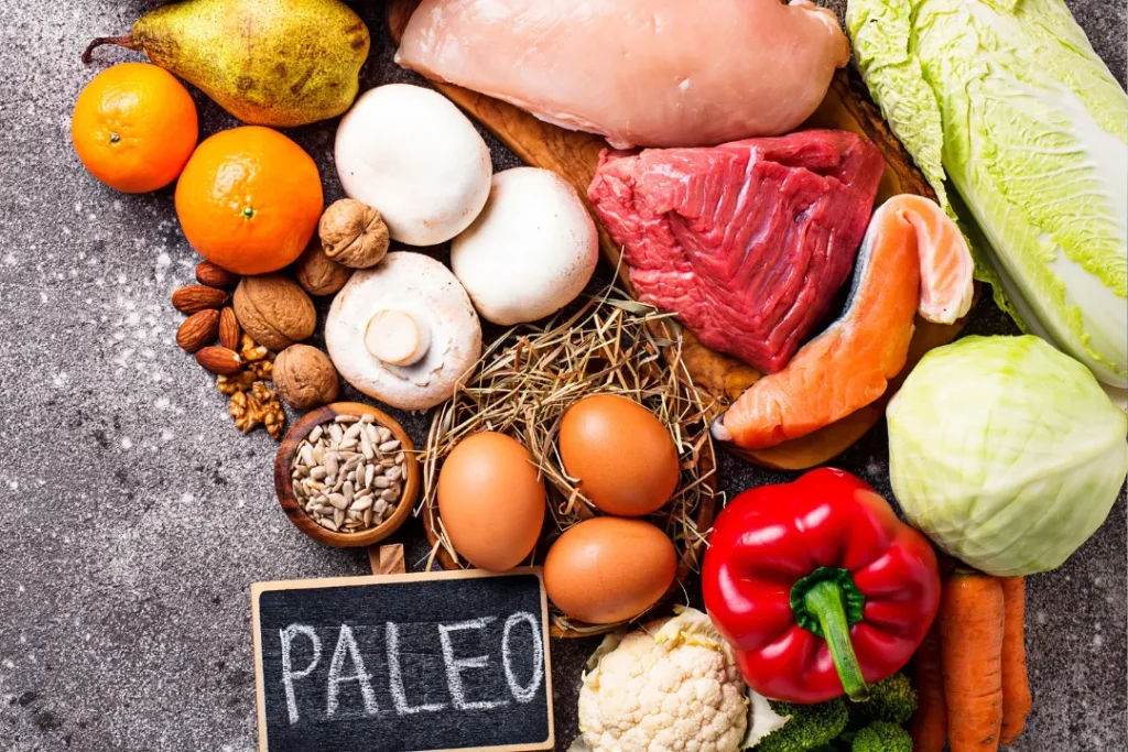 Paleo food items. 