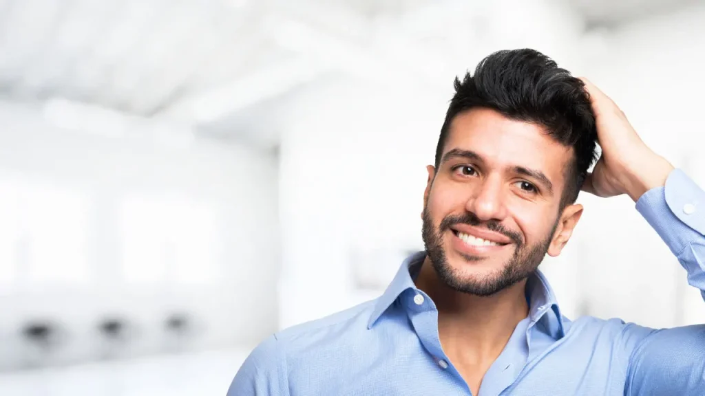 Man having healthy hair. 