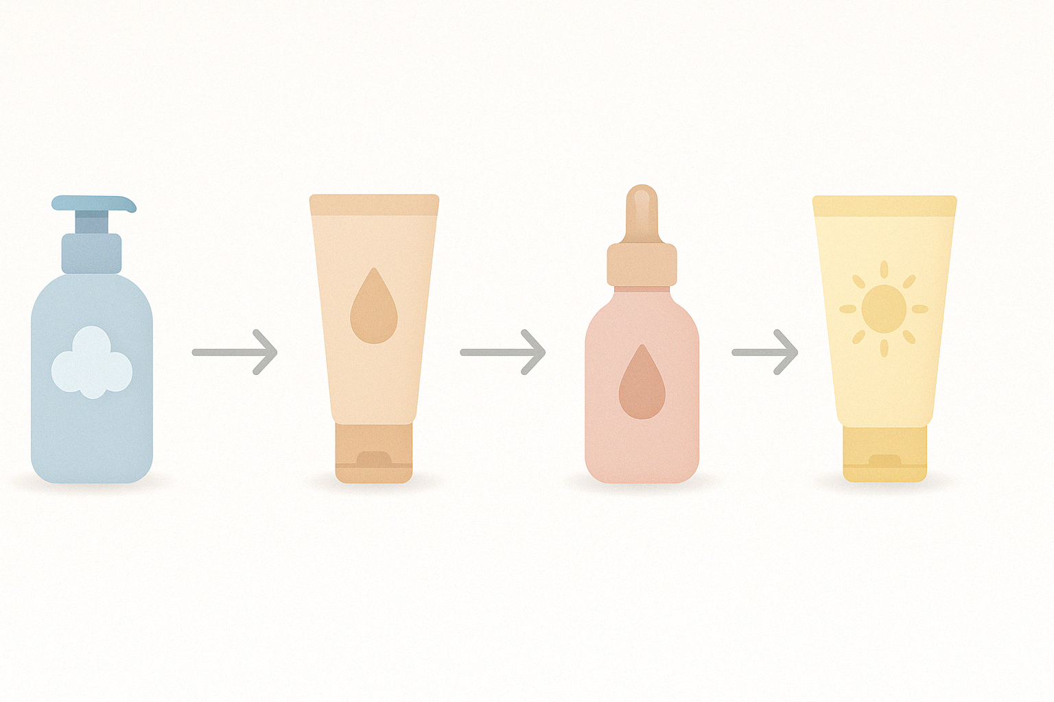 Step-by-step skincare routine infographic showing how to introduce retinol safely, supporting answers to why does retinol cause acne